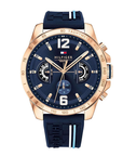 Tommy Hilfiger Decker Men's Navy Blue Silicone Strap Watch 1791474