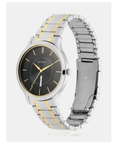 Titan Lagan Men's Black Dial Two-Tone Metal Strap Watch 1845BM01