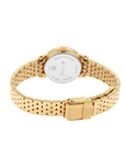 Titan Women's White Dial Gold-Tone Metal Strap Watch 2593YM02
