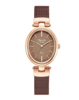 Alexandre Christie AC2C08LHBROBO Passion Women's Brown Dial Rose Gold & Brown Stainless Steel Watch