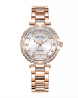 Bonia Valore B10848-2517 Women's Silver Sunray Dial IP Rose Gold Stainless Steel Watch