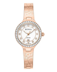 Bonia Elegance B10938-2517S Women's White Ceramic Dial IP Rose Gold Stainless Steel Watch