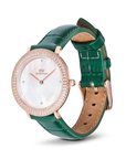 Daniel Wellington DW00100826 Crystalline Bezel Green Croc Rose Gold Watch