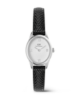 Daniel Wellington DW00100887 Ophelia Mini Black Lizard White Guilloché Silver Women's Quartz Watch