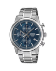 Casio MTP-E510D-2A2VDF Men's Blue-Dial Stainless Steel Chronograph