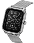 Casio MTP-M306M-1AVDF Men's Black-Dial Mesh Multi-Dial Analog Watch