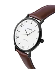 Casio MTP-VT03BL-7BDF Men's White-Dial Brown Leather Analog Watch