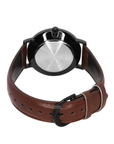 Casio MTP-VT03BL-7BDF Men's White-Dial Brown Leather Analog Watch