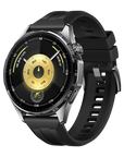 HUAWEI WATCH GT 6 (46 mm) – Black Stainless Steel Smartwatch with Fluoroelastomer Strap