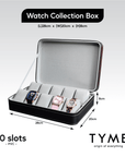 TYME Premium Watch Collection Box 10 Slot PVC Black