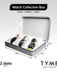 TYME Premium Watch Collection Box 12 Slot PVC Grey