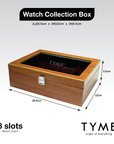 TYME Premium Watch Collection Box 8 Slot Wood