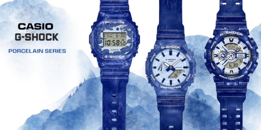 Blue and White Porcelain G-Shock Series inspired by traditional Chinese ceramics