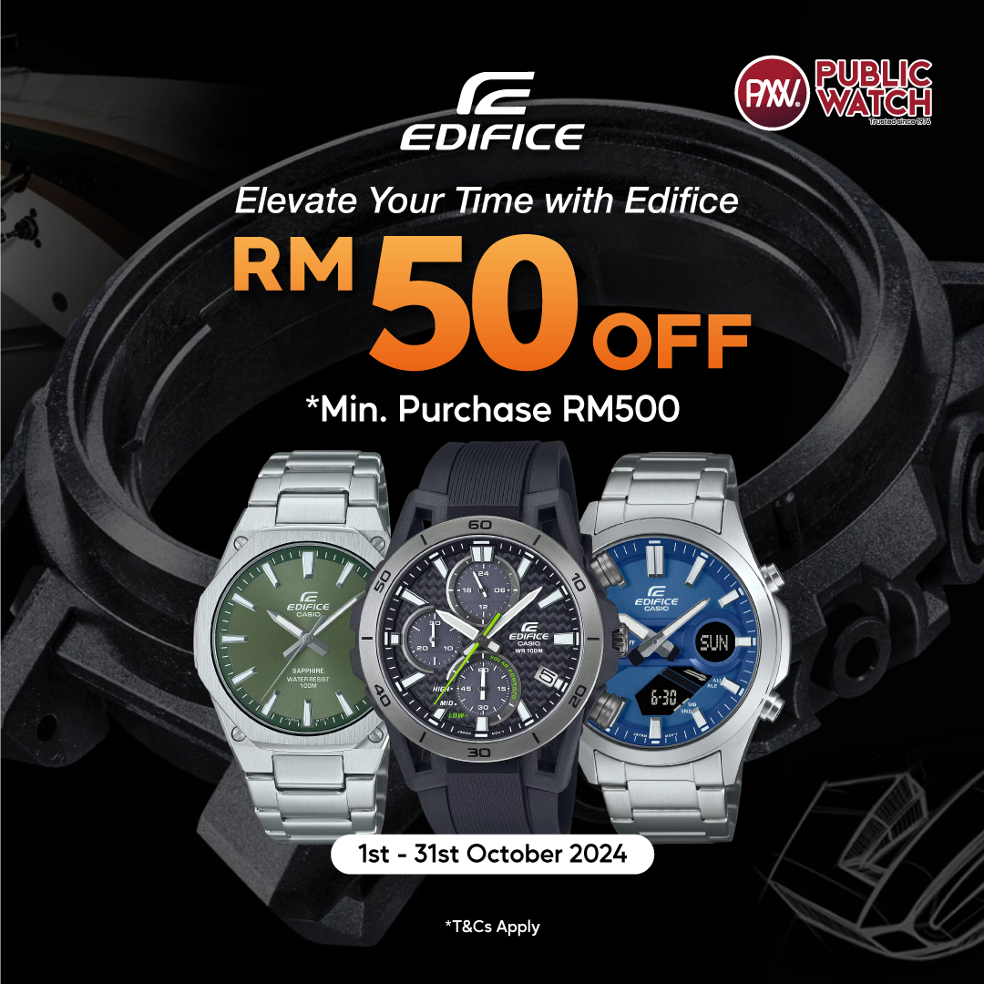 Elevate Your Time with Edifice: RM50 Off on Purchases Over RM500!