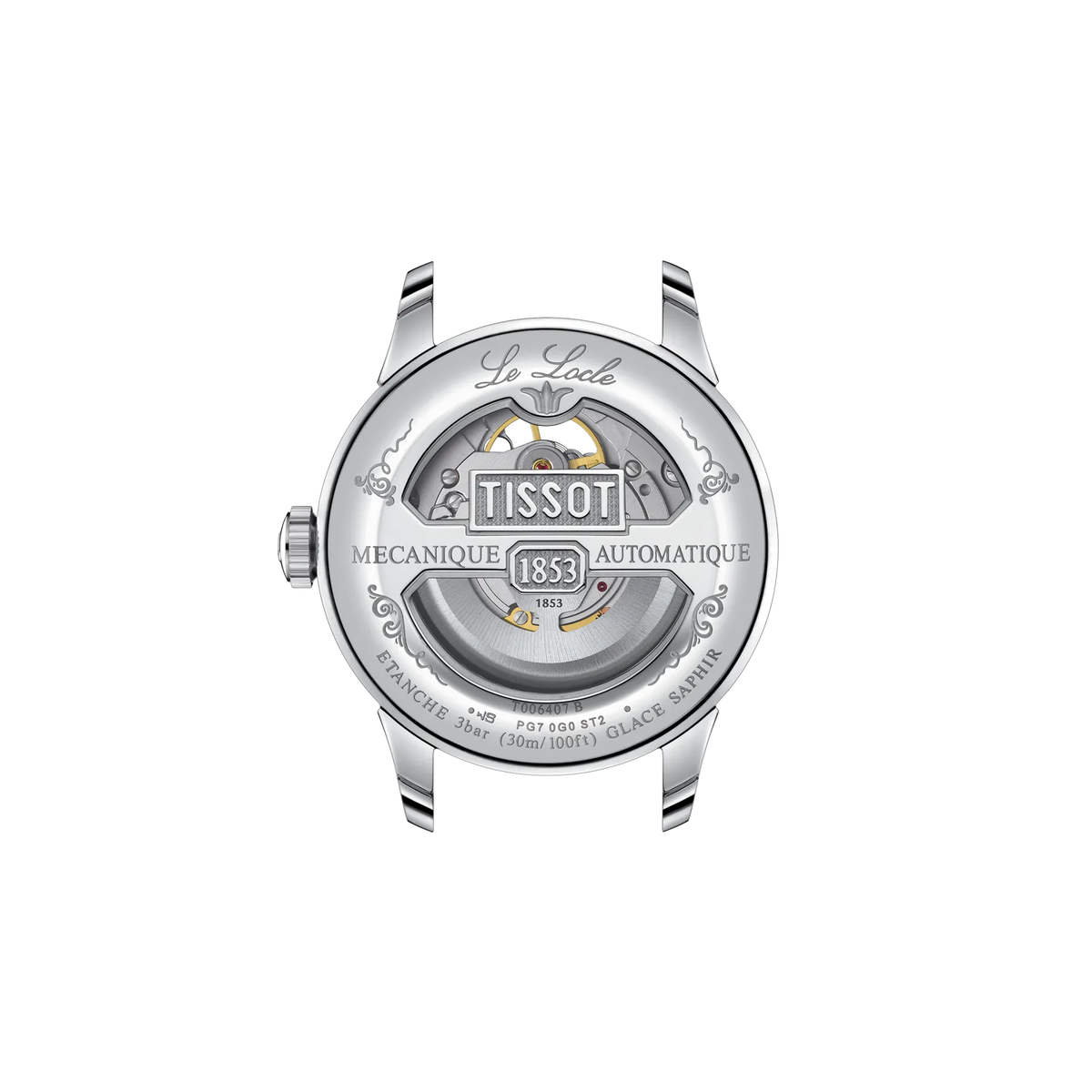 Tissot Le Locle Open Heart 39.3mm T006.407.11.033.02 Men's Automatic Watch - caseback / rear (image 3)