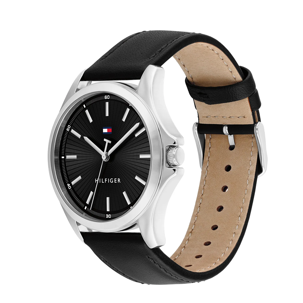 Tommy Hilfiger Bruce Black Dial Leather Men's Watch 1710668