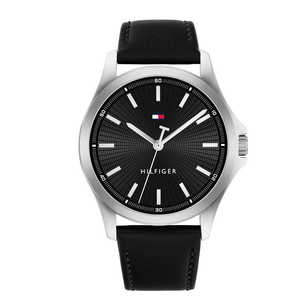 Tommy Hilfiger Bruce Black Dial Leather Men's Watch 1710668