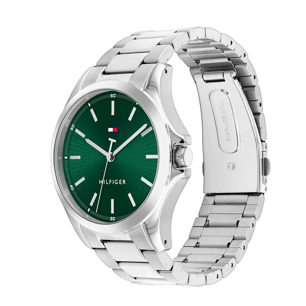 Tommy Hilfiger Bruce Green Dial Stainless Steel Men's Watch 1710672