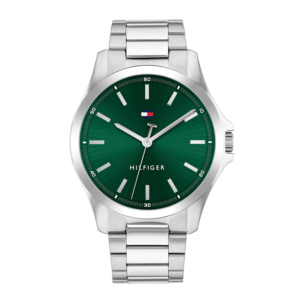 Tommy Hilfiger Bruce Green Dial Stainless Steel Men's Watch 1710672