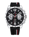Tommy Hilfiger Decker Men's Black Silicone Strap Watch 1791473