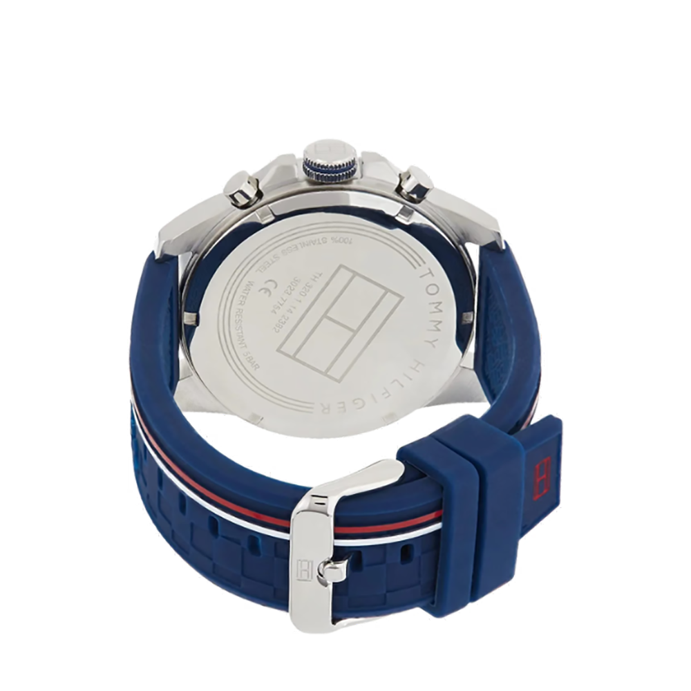Tommy Hilfiger 1791476 Men's Quartz Watch – Blue Dial, Rubber Strap