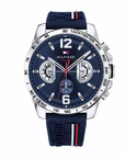 Tommy Hilfiger 1791476 Men's Quartz Watch – Blue Dial, Rubber Strap
