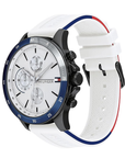 Tommy Hilfiger Bank Men's White Dial White Silicone Strap Watch 1791723