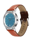 Titan Wrist Wit Men's Blue Dial Brown Leather Strap Watch 1806SL12