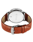 Titan Wrist Wit Men's Blue Dial Brown Leather Strap Watch 1806SL12