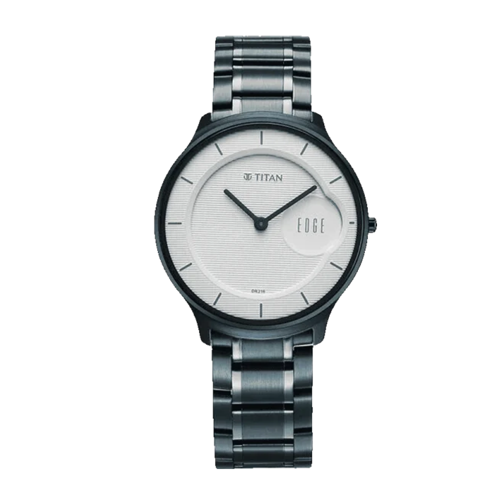 Titan Edge Murals Men's White Dial Blue Stainless Steel Watch 1843QM04