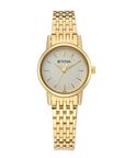 Titan Women's White Dial Gold-Tone Metal Strap Watch 2593YM02