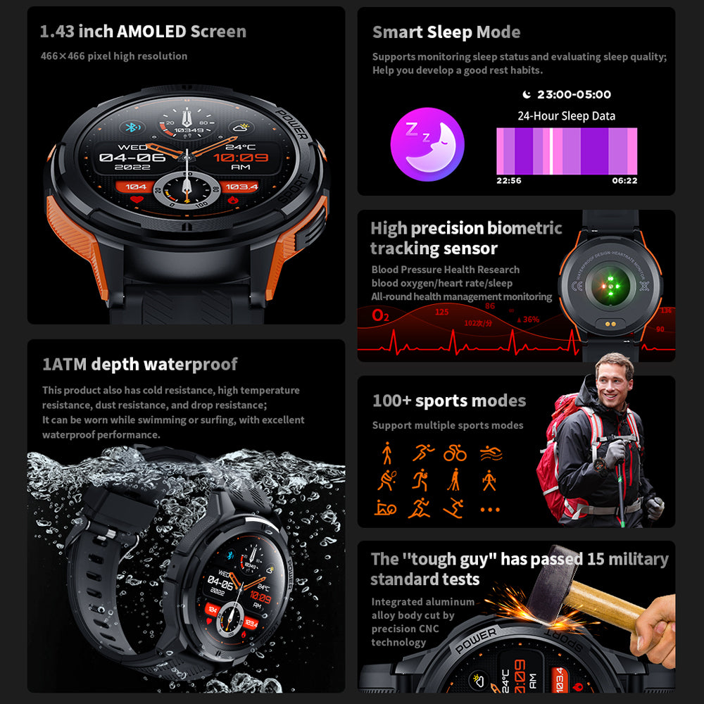 TYME TSWC25OG-04 Orange Colour Smart Watch