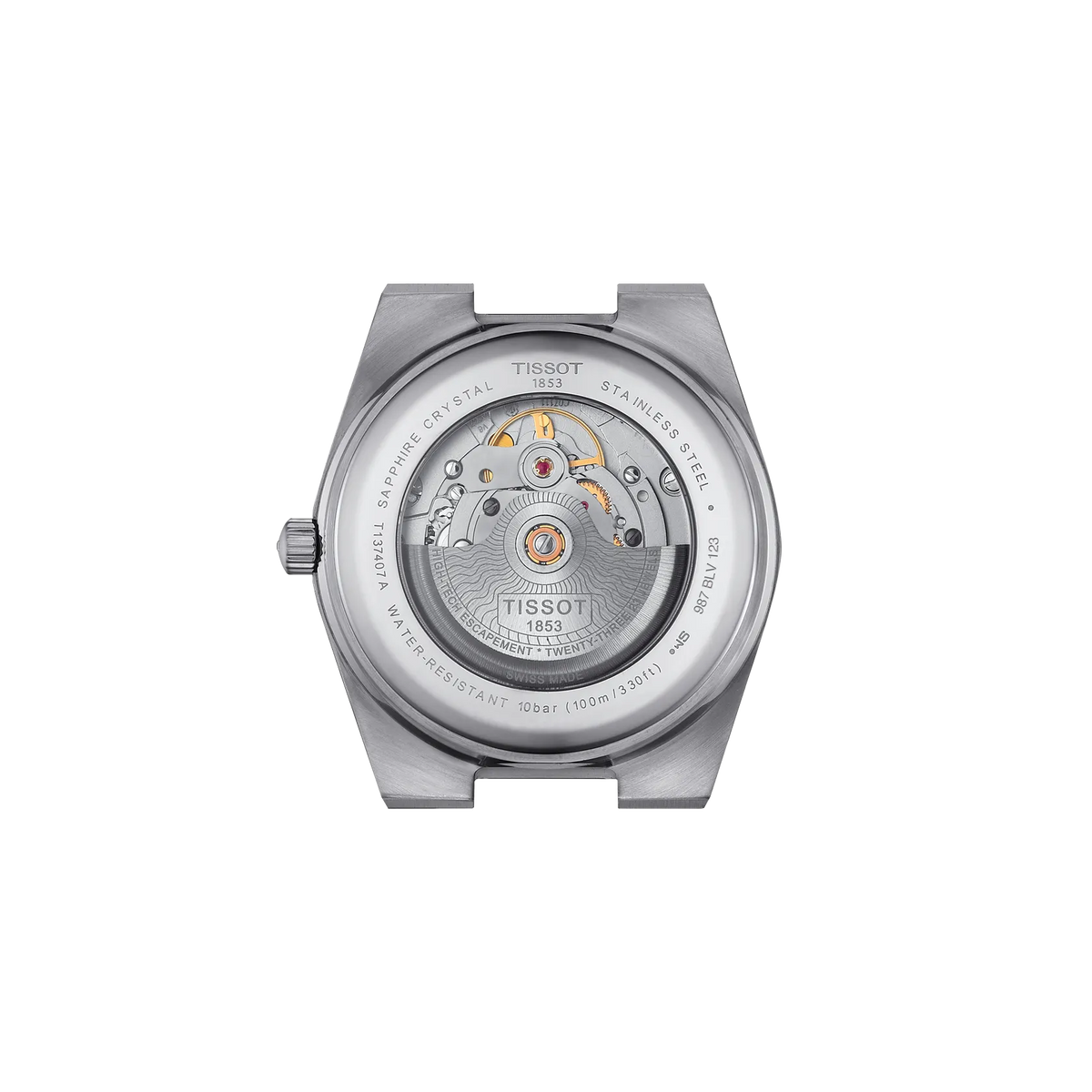 Tissot PRX 40mm T137.407.11.351.01 Men's Automatic Watch - caseback / rear (image 3)