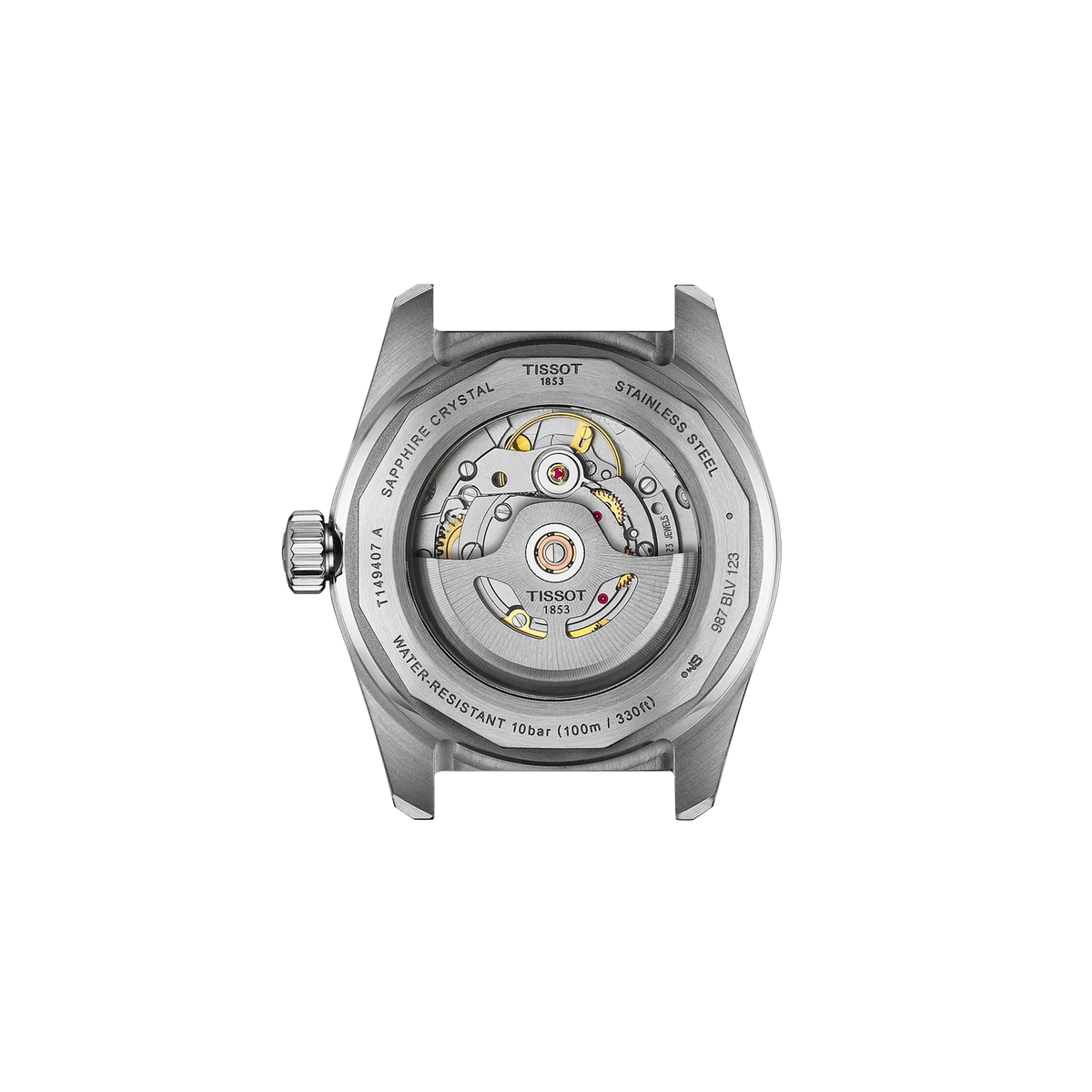 Tissot PR516 38mm T149.407.16.041.00 Unisex Automatic Watch - caseback / rear (image 3)