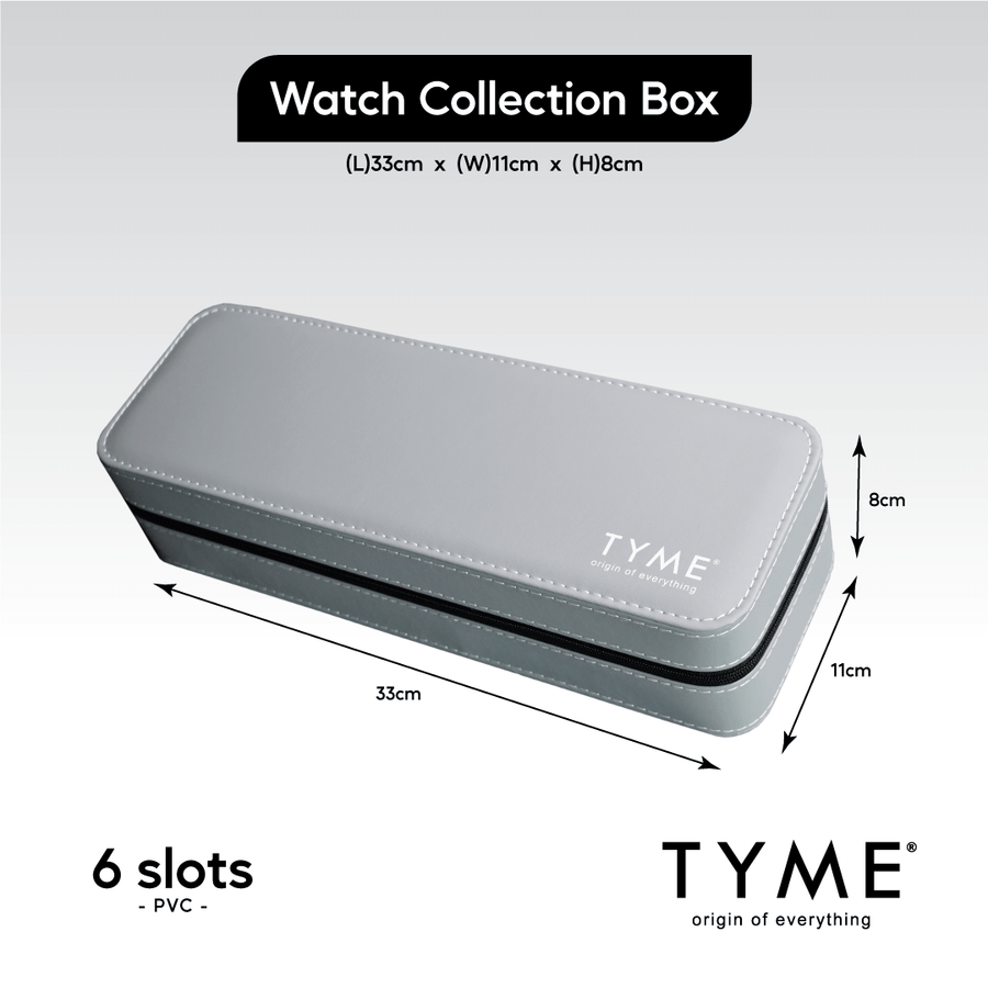 [🎁 FREE GIFT] TYME Premium Watch 6 Slots Collection Box Grey (worth RM98)