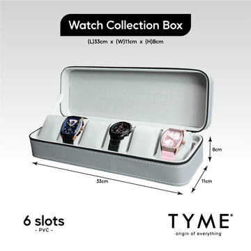 [🎁 FREE GIFT] TYME Premium Watch 6 Slots Collection Box Grey (worth RM98)