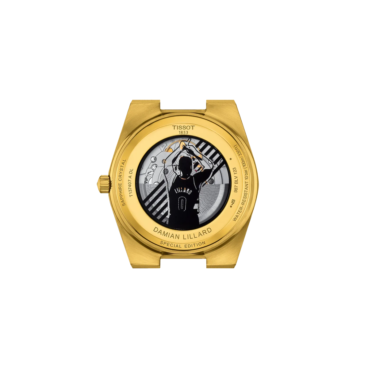 Tissot PRX Damian Lillard Special Edition 40mm T137.407.33.051.00 Men's Automatic Watch - caseback / rear (image 3)