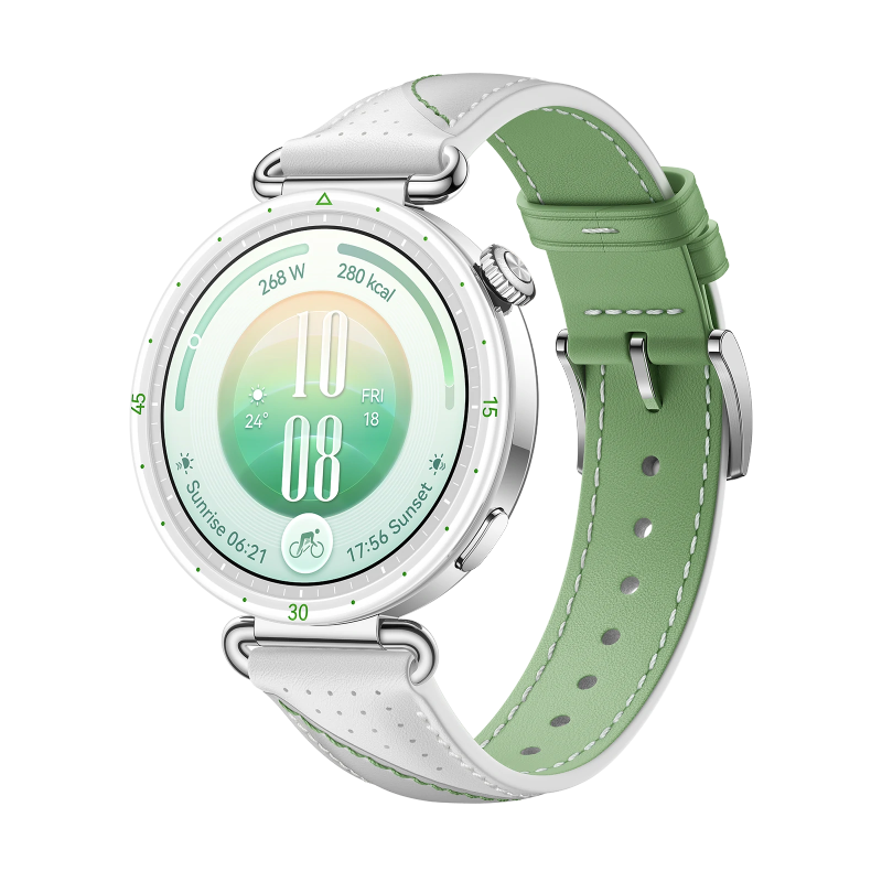 HUAWEI WATCH GT 7 41mm 8060120036107 Women's White / Green Smart Watch - angled front view (image 1)