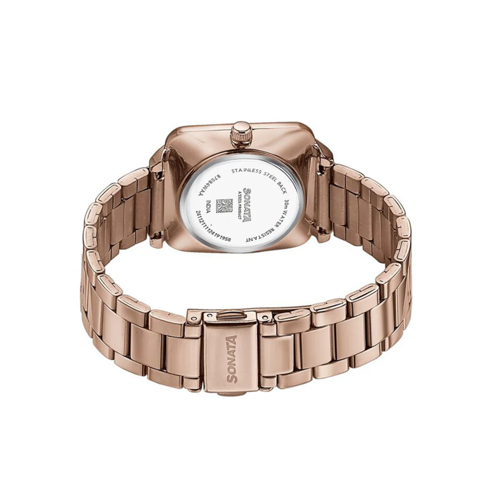 Titan Sonata 87084WM01 Wedding Edit Women's Pink Dial Rose Gold Stainless Steel Quartz Watch