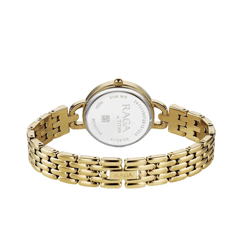 Titan 95349YM01 Women's Quartz Watch – Gold-Tone Dial