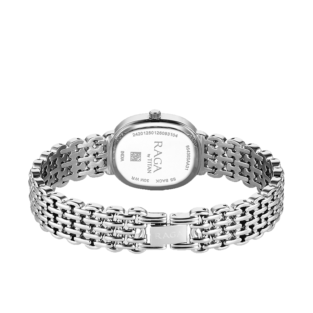 Titan 95430SM01 Raga Spotlight Women's Quartz Watch – Pink Dial, Metal Band