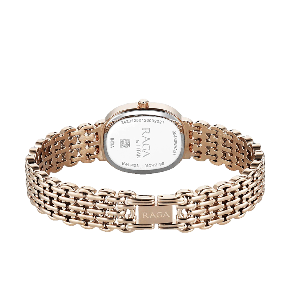 Titan 95430WM01 Women's Quartz Watch – Silver Dial, Metal Band