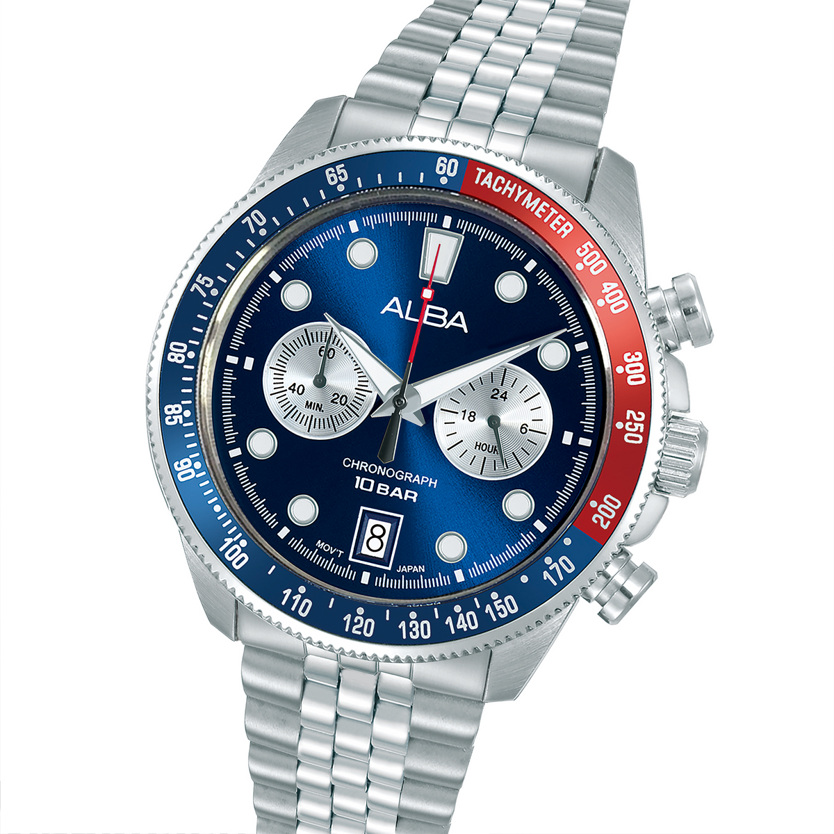 Alba A4B025X1 Men's Quartz Chronograph Stainless Steel Watch