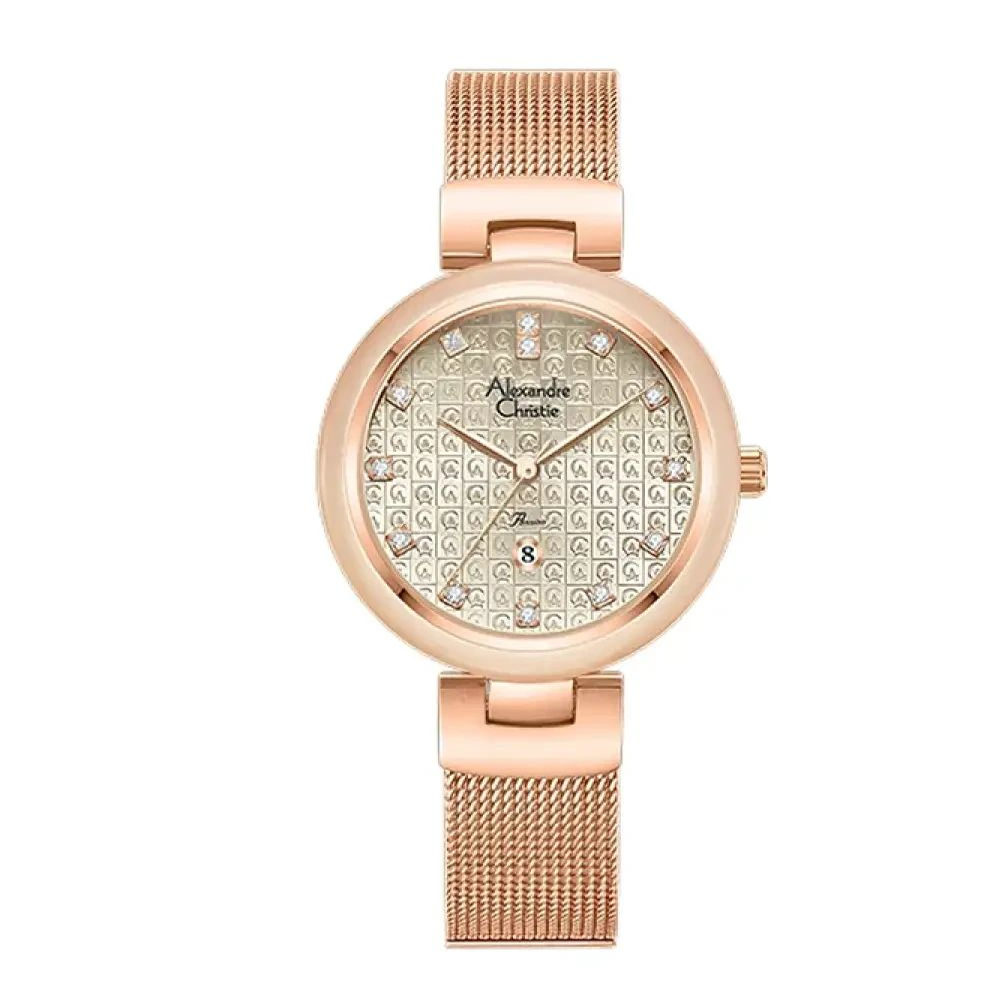 Alexandre Christie AC2C07LDBRGGR Passion Women's Rose Gold &amp; Grey Stainless Steel Watch