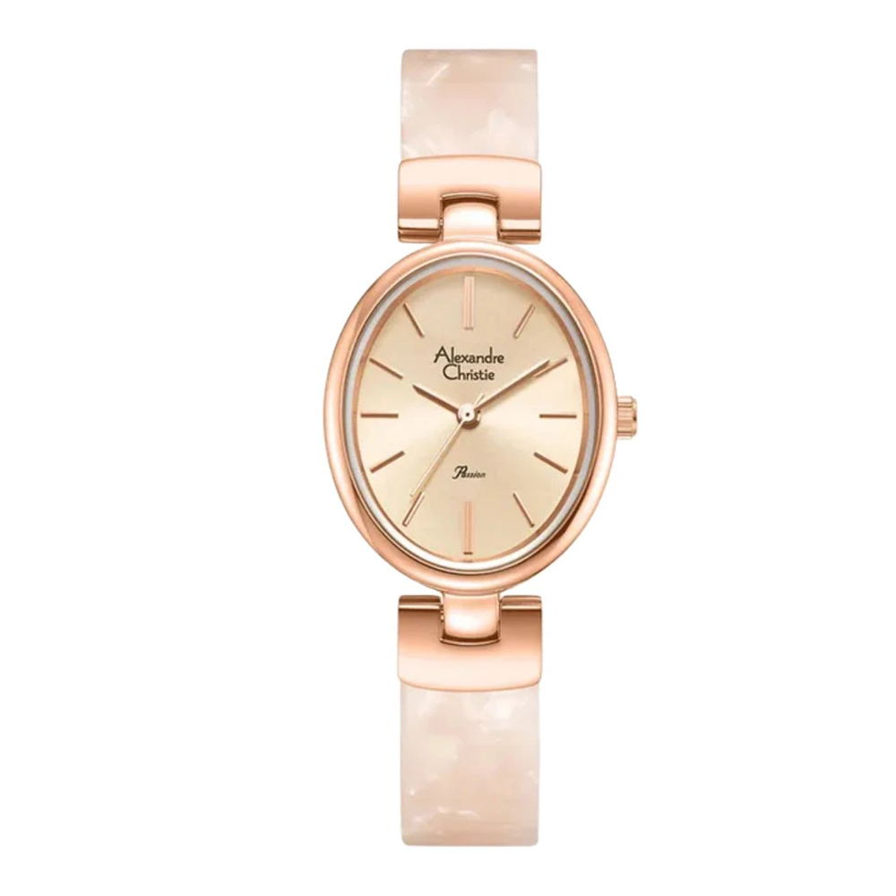 Alexandre Christie AC2C08LHBRGLNPN Passion Women's Pink Dial Rose Gold Stainless Steel &amp; Acetate Watch