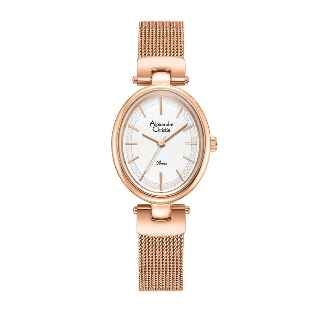 Alexandre Christie AC2C08LHBRGSL Passion Women's Silver Dial Rose Gold Stainless Steel Watch