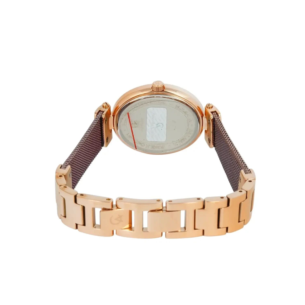 Alexandre Christie AC2C08LHBROBO Passion Women's Brown Dial Rose Gold &amp; Brown Stainless Steel Watch