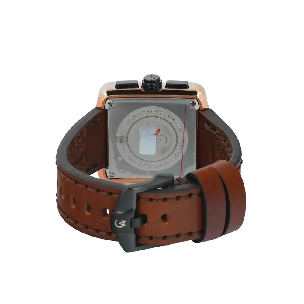 Alexandre Christie AC3030GCLBRBA Men's Black Dial Brown Leather Strap Chronograph Watch