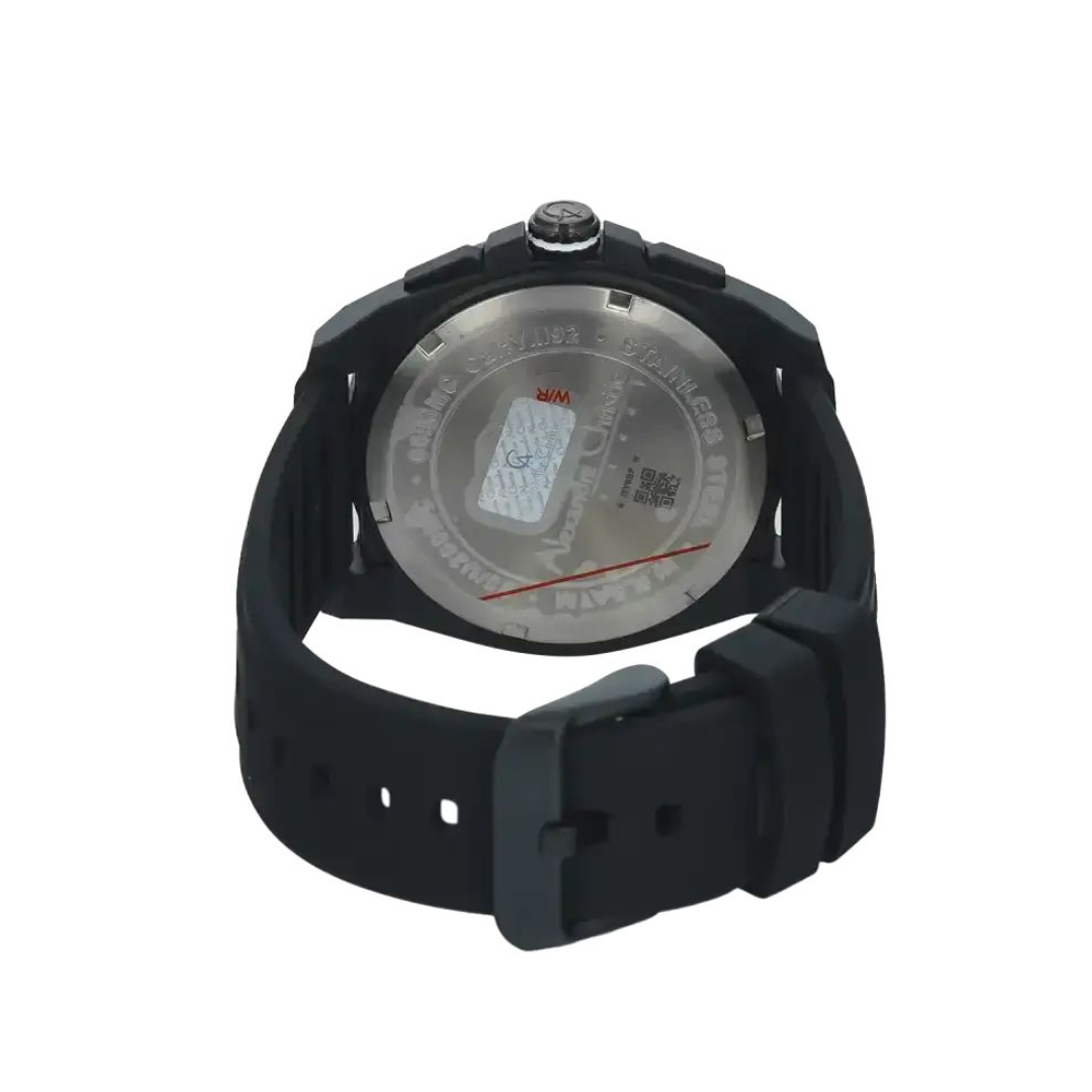 Alexandre Christie AC6693MCREPSL Men's White Dial Matte Black Case Black Rubber Strap Chronograph Watch