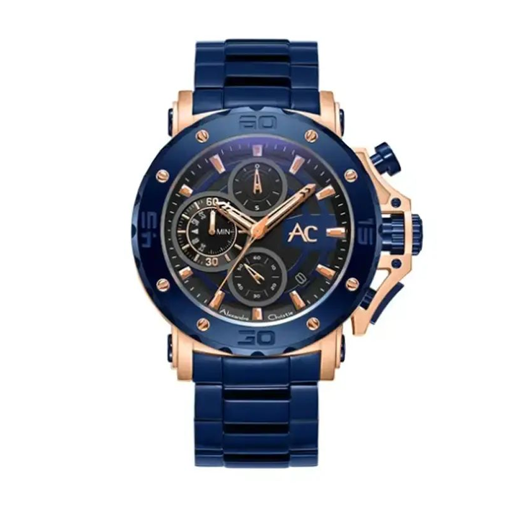 Alexandre Christie AC9205MCBURBU Chronograph Men's Blue Dial Blue Stainless Steel Watch